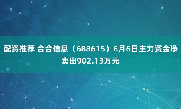 配资推荐 合合信息（688615）6月6日主力资金净卖出902.13万元